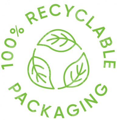 100% Recyclable Packaging Logo
